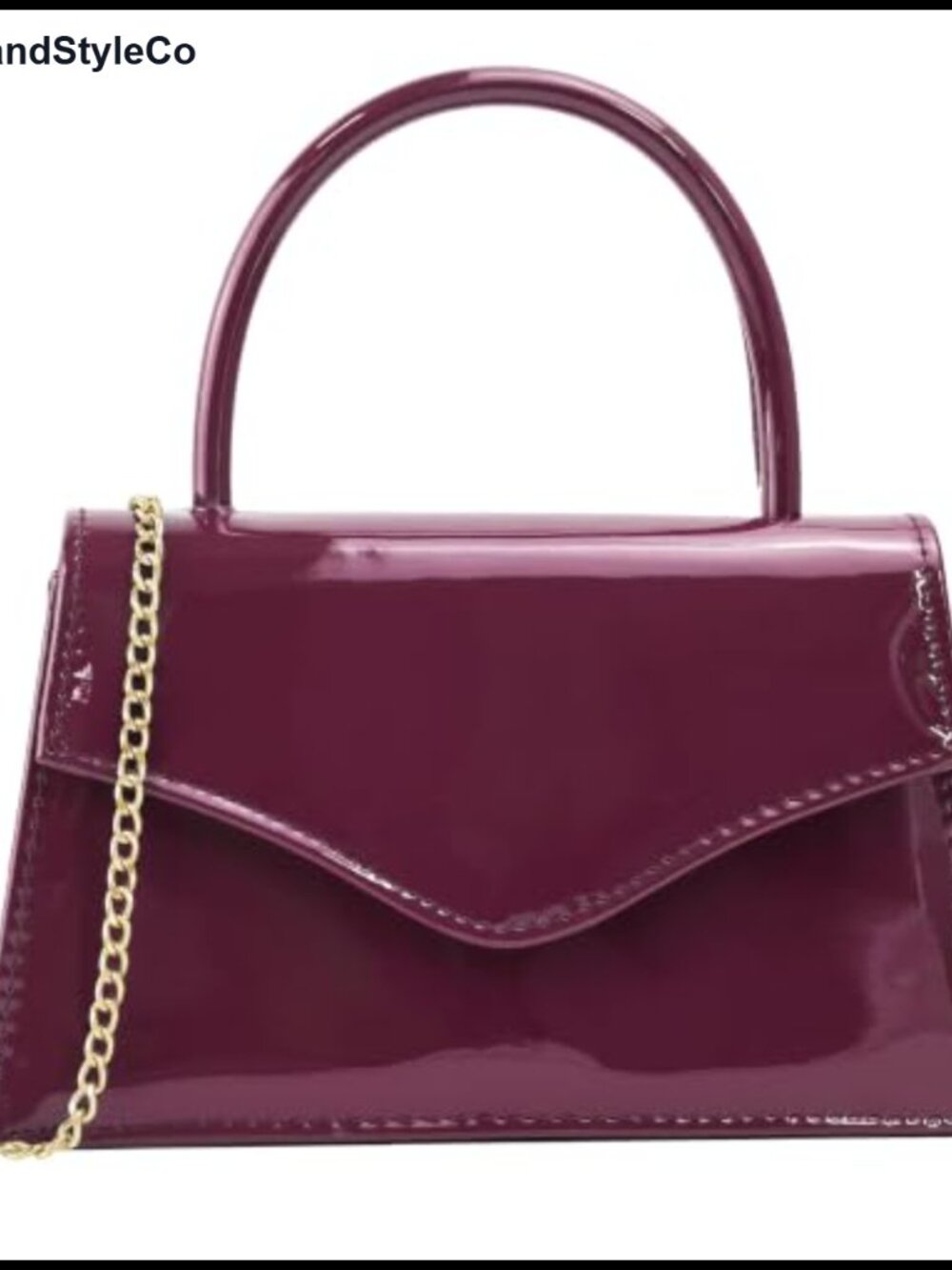 Evening Clutch Patent Leather Top Handle Purse Removable Chain Shoulder Strap